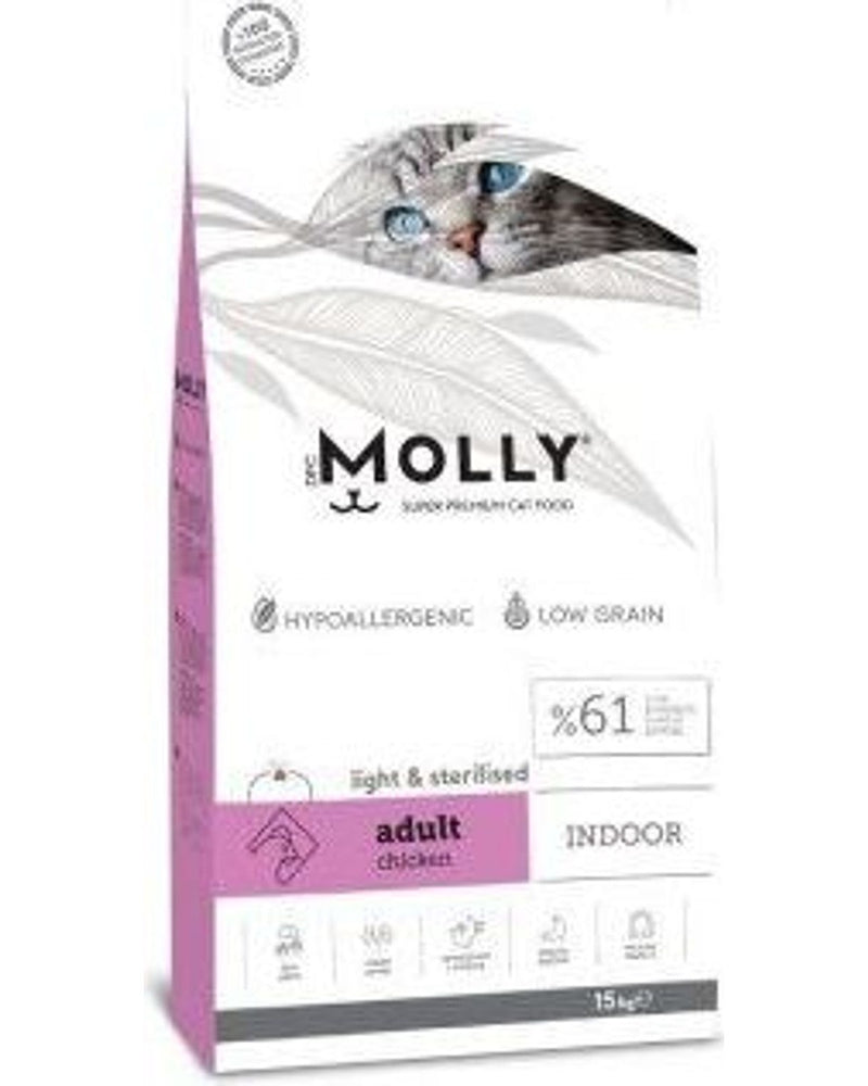Molly Tavuklu Light Düşük Tahıllı Kısırlaştırılmış Kedi Maması 15 kg