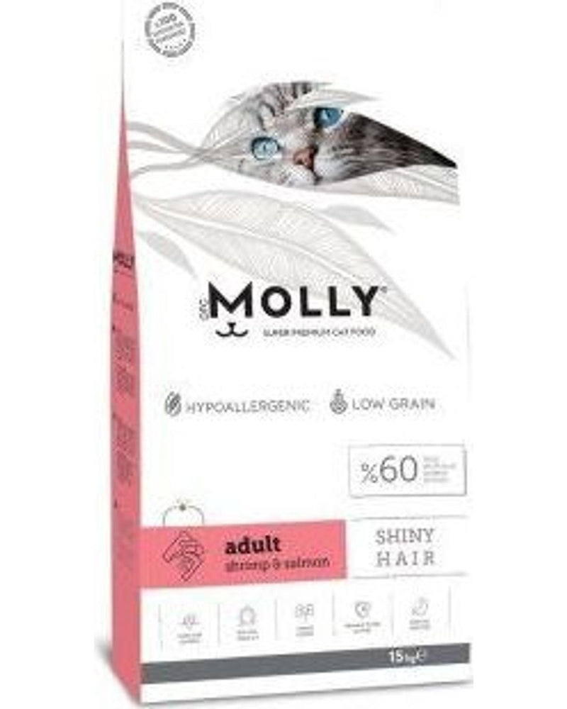 Molly Düşük Tahıllı Karidesli ve Somonlu Yetişkin Kedi Maması 15 kg