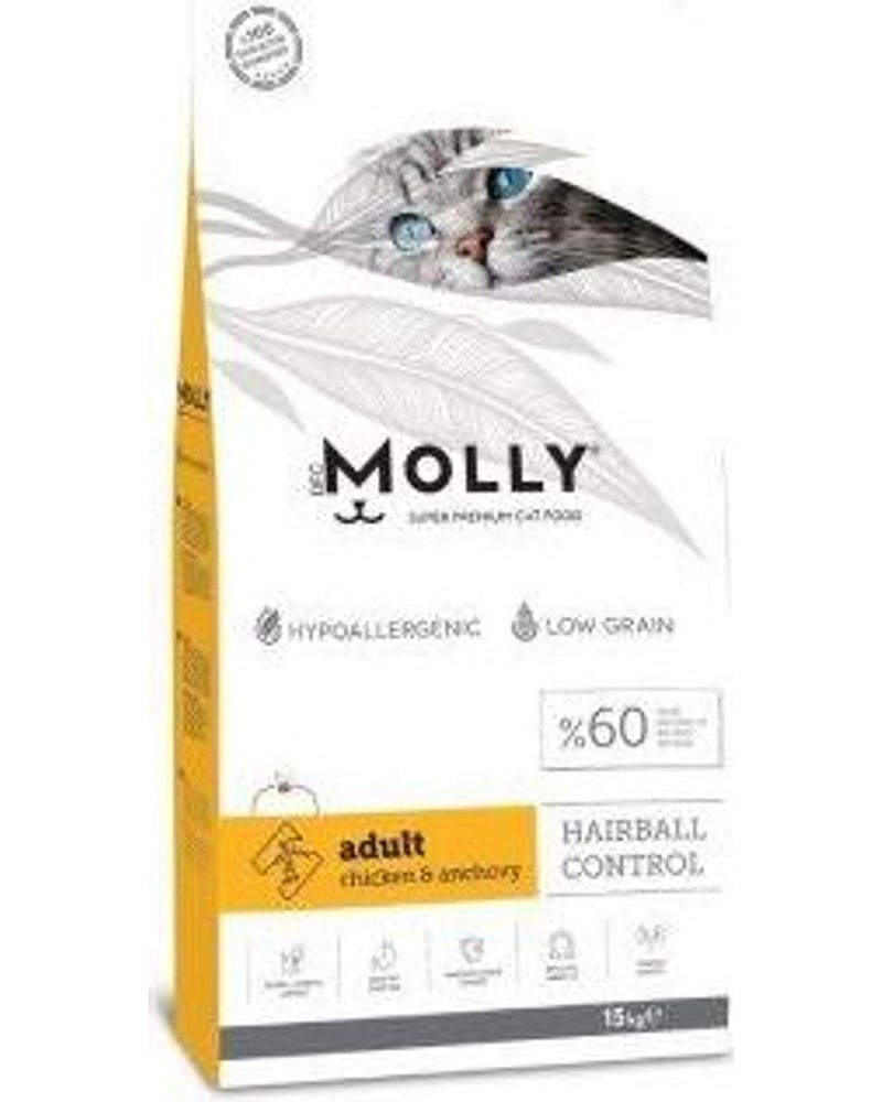 Molly Düşük Tahıllı Tavuklu ve Hamsili Yetişkin Kedi Maması 15 kg