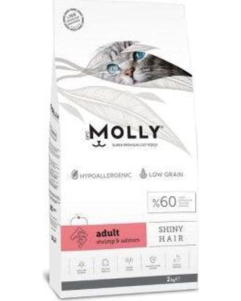 Molly Düşük Tahıllı Karidesli ve Somonlu Yetişkin Kedi Maması 2 kg