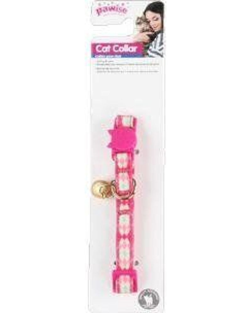 Pawise Zilli Ayarlanabilir Kedi Boyun Tasması, Pembe 30 cm