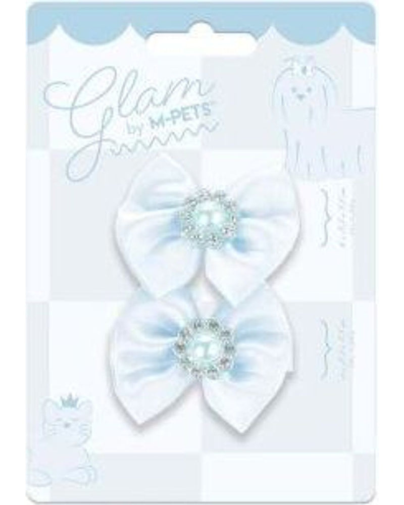 M-Pets Glam İncili Fiyonklu Kedi ve Köpek Süs Tokası (Mavi)