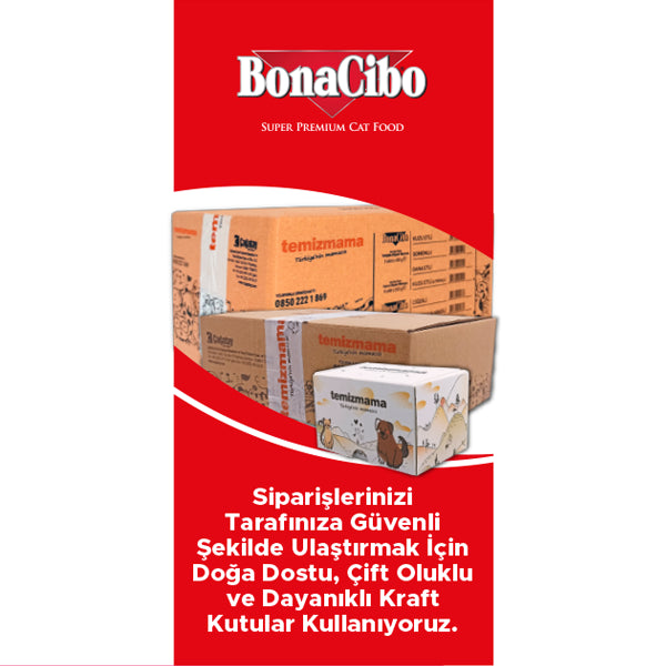 BonaCibo Ezme Tavuk ve Hindili Kedi Yaş Maması 85 gr x 12