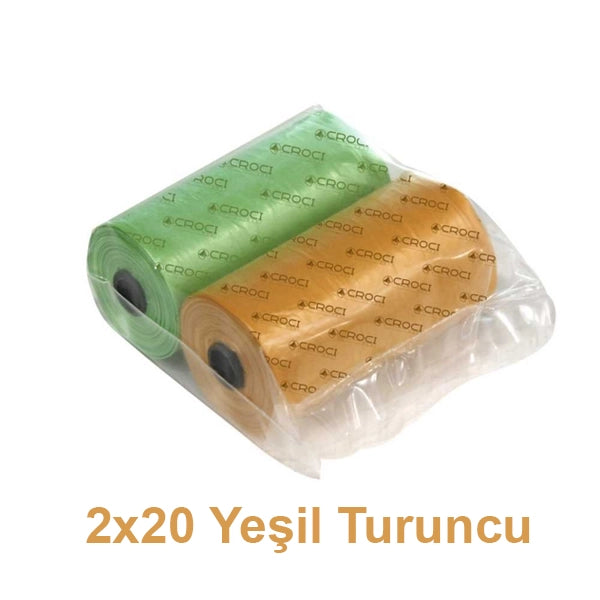 Köpek Tuvalet Poşeti 2x20 (Yeşil ve Turuncu)
