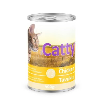 Catty Sos İçinde Tavuk Etli Yetişkin Yaş Kedi Maması 400 gr