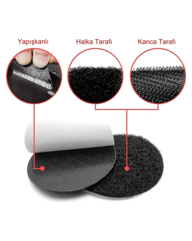Cırtın yapışkanlı, halka ve kanca tarafları