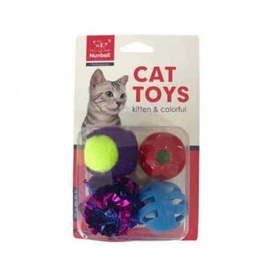 Nunbell Top Kedi Oyuncağı 4'lü Set