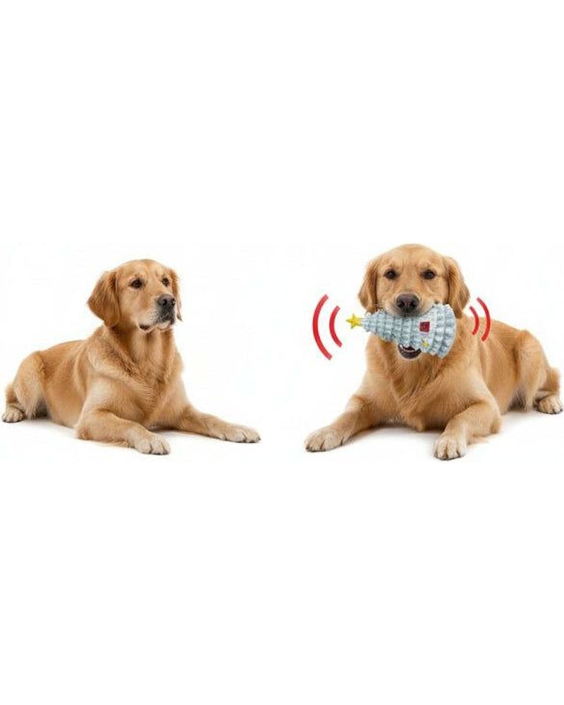 Sesli Yılbaşı Temalı Çam Ağacı Köpek Oyuncağı