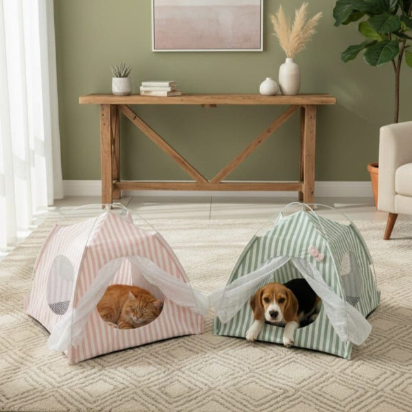 File Pencereli Katlanabilir Kedi ve Küçük Köpek Oyun Çadırı
