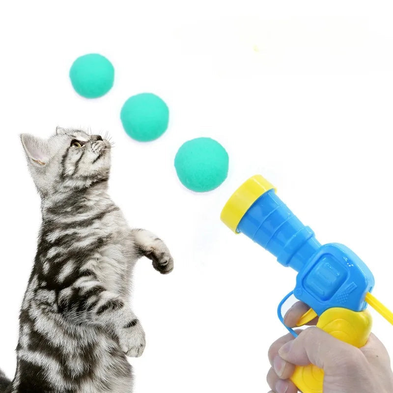 Top Atan İnteraktif Kedi Oyun Seti (1 Tabanca + 30 Top)