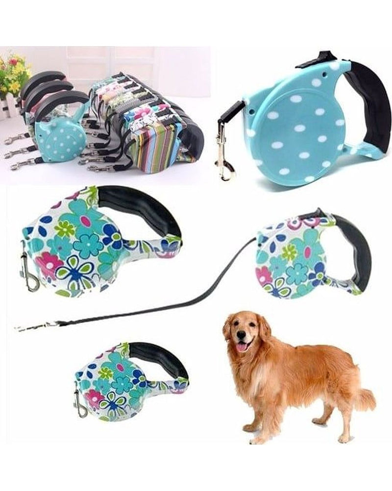 Pup Style 3 m Desenli Otomatik Köpek Gezdirme Tasması