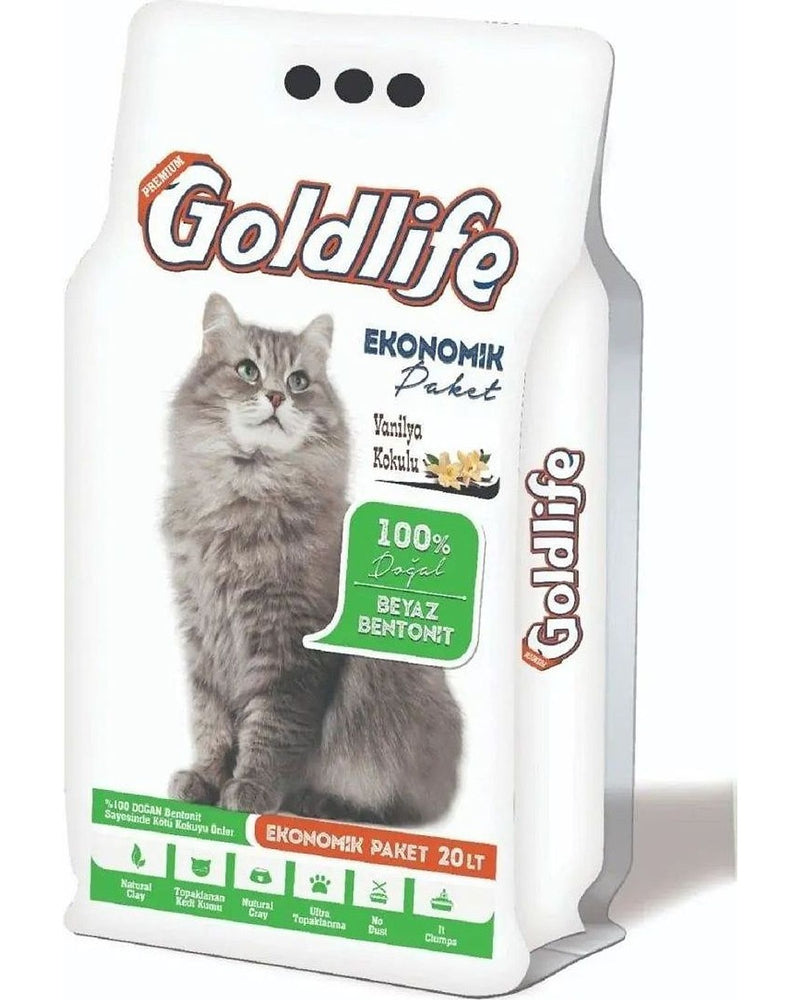 Goldlife Vanilya Kokulu İnce Taneli Kedi Kumu 20 L