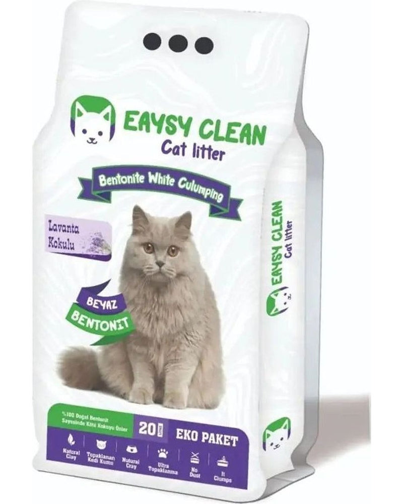 EaysyClean Lavanta Kokulu Kalın Taneli Bentonit Kedi Kumu 20 L