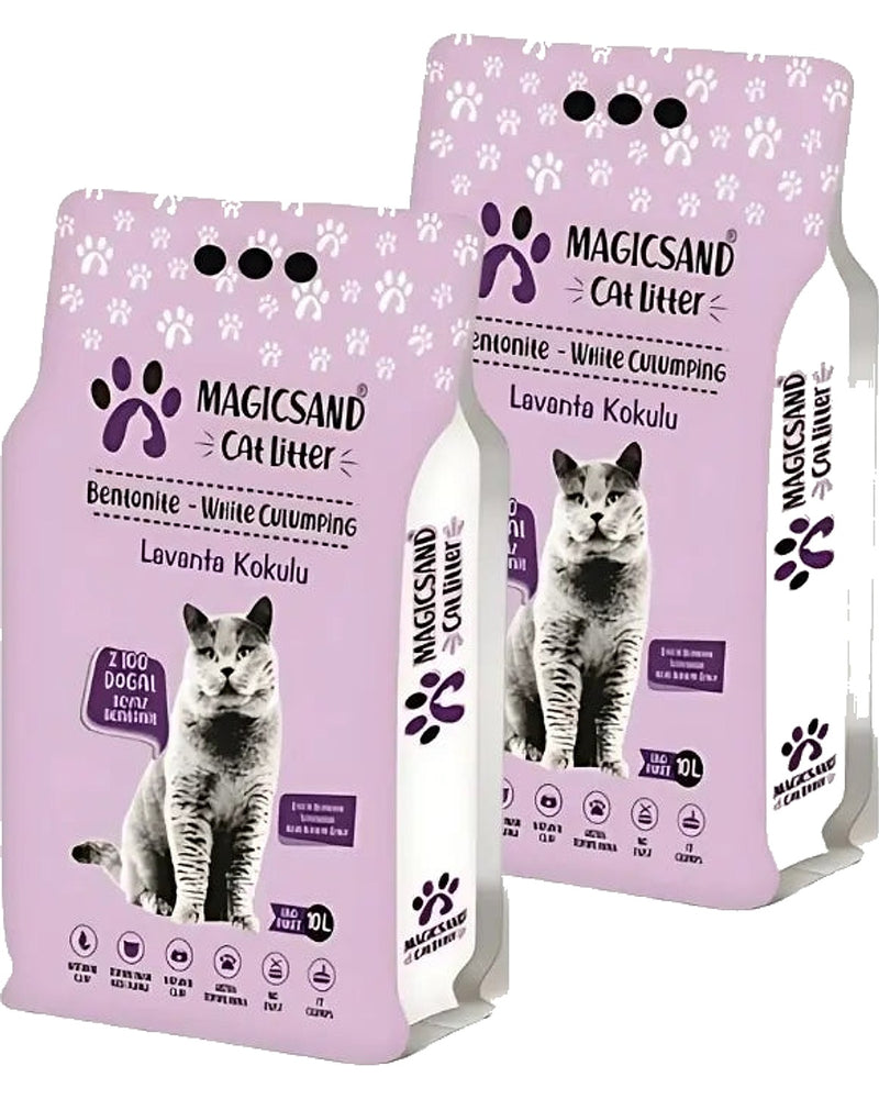 Magicsand Lavanta Kokulu Kalın Taneli Beyaz Kedi Kumu 10 L x 2