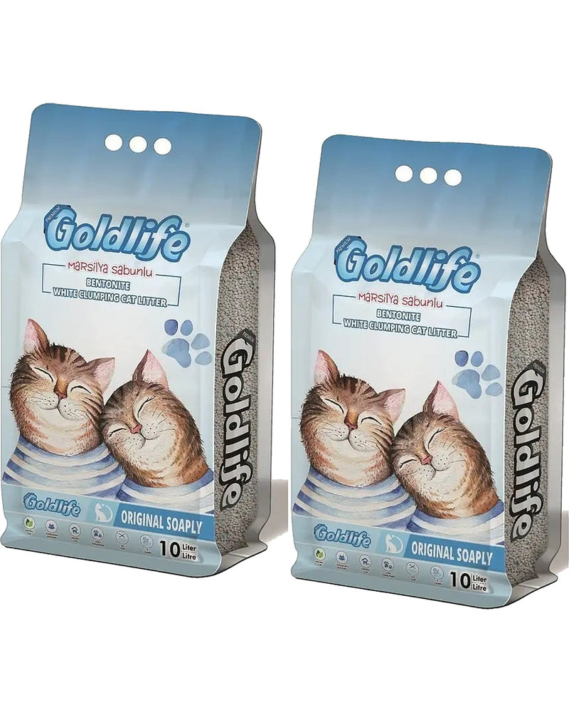 Goldlife Marsilya Sabunlu İnce Taneli Bentonit Kedi Kumu 10 L x 2