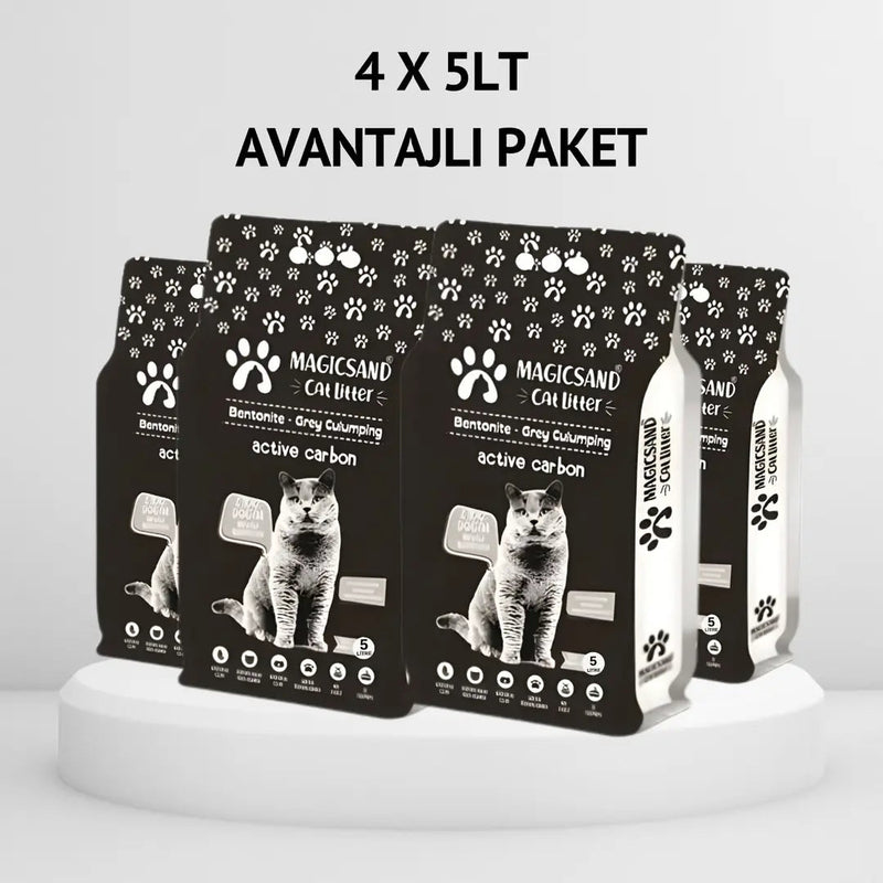 Magicsand Aktif Karbonlu İnce Taneli Kedi Kumu 5 L x 4 Adet