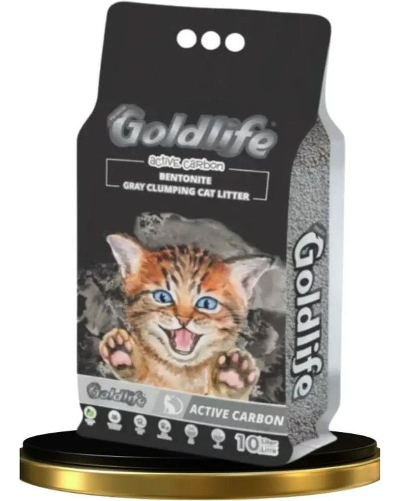 Goldlife Premium Aktif Karbonlu Topaklanan Kedi Kumu 10 L