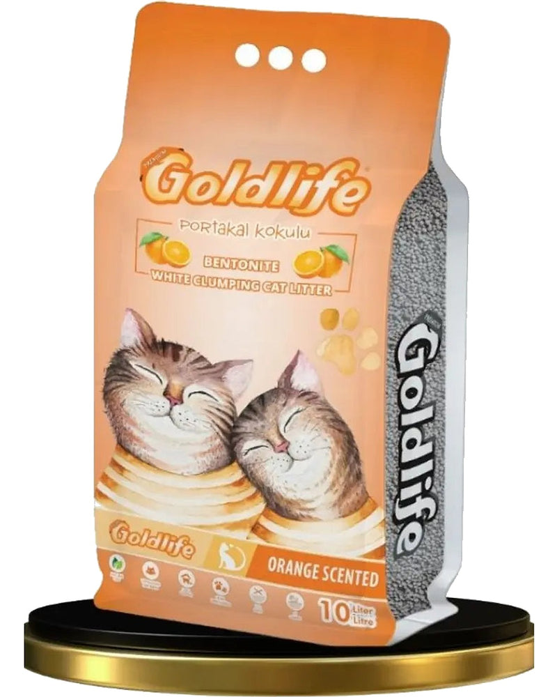 Goldlife Premium Portakal Kokulu Topaklanan Kedi Kumu 10 L