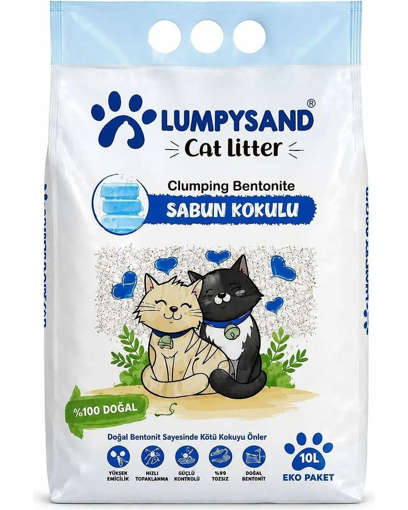 Lumpysand Sabun Kokulu İnce Taneli Topaklanan Kedi Kumu 10 L