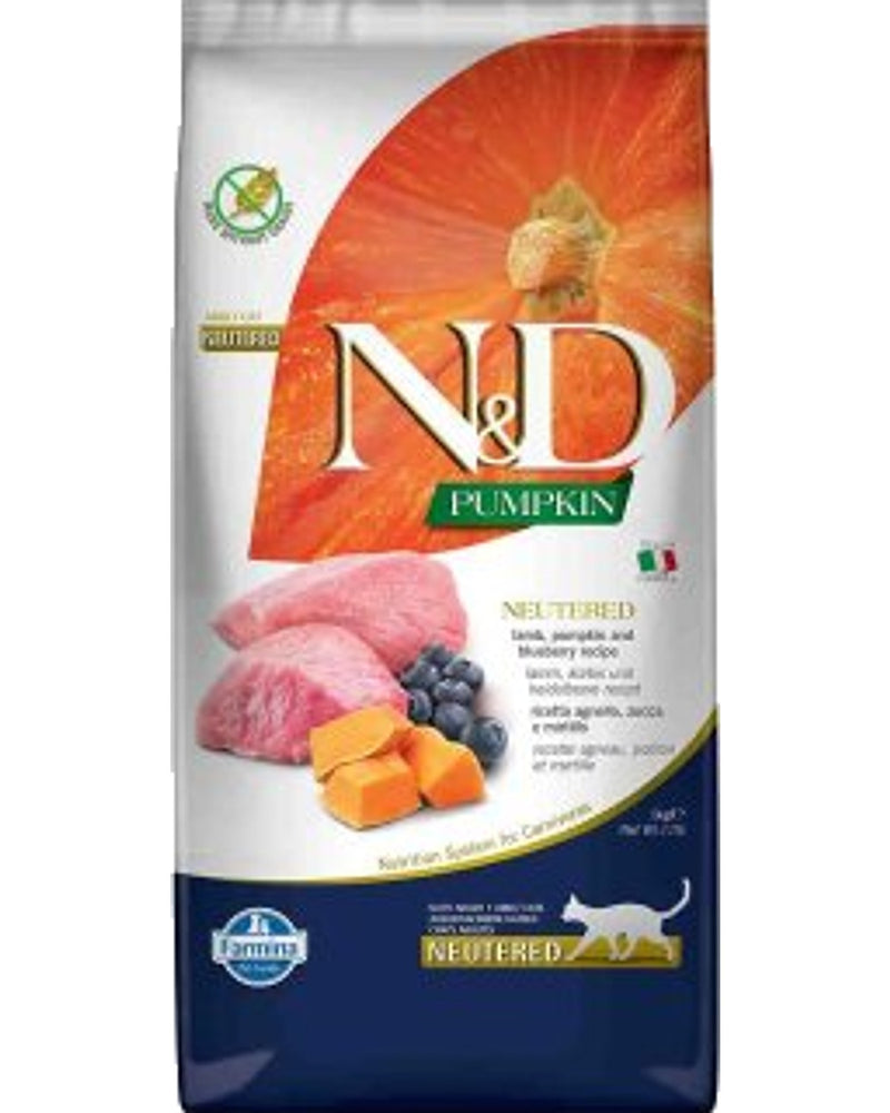 N&D Tahılsız Kuzu Etli Balkabaklı Kısırlaştırılmış Kedi Maması 5 kg