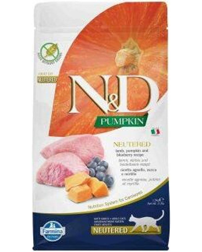 N&D Tahılsız Kuzu Etli Balkabaklı Kısırlaştırılmış Kedi Maması 1,5 kg