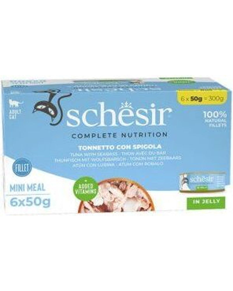 Schesir Jölede Ton Balığı ve Levrekli Doğal Kedi Konservesi 6x50 gr