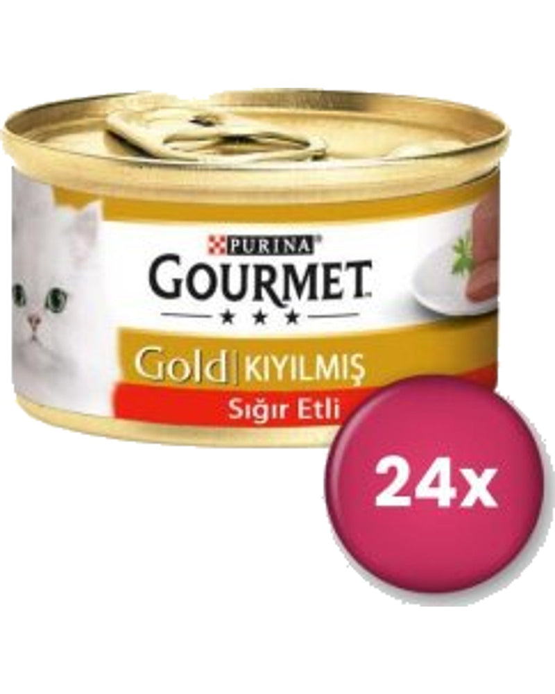 Gourmet Gold Kıyılmış Sığır Etli Yetişkin Kedi Konservesi 24x85 gr