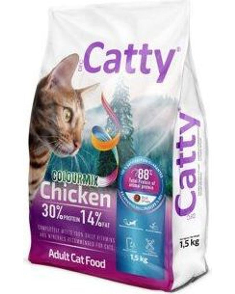 Catty Colourmix Tavuklu Renkli Taneli Yetişkin Kedi Maması 1,5 kg