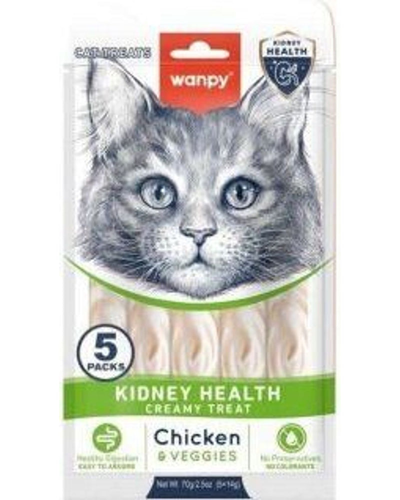 Wanpy Böbrek Destekli Tavuklu Sıvı Krema Kedi Ödülü 5x14 gr
