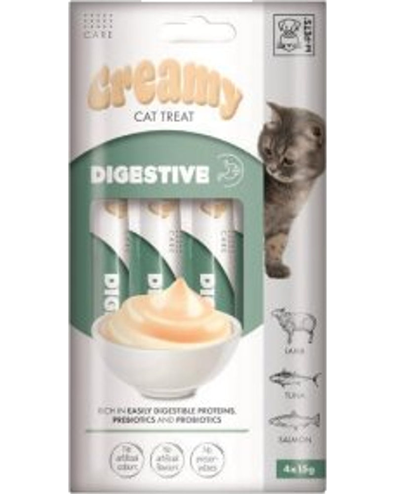 M-Pets Sindirim Destekli Kuzu, Somon ve Ton Krem Ödül 4 x 15 gr