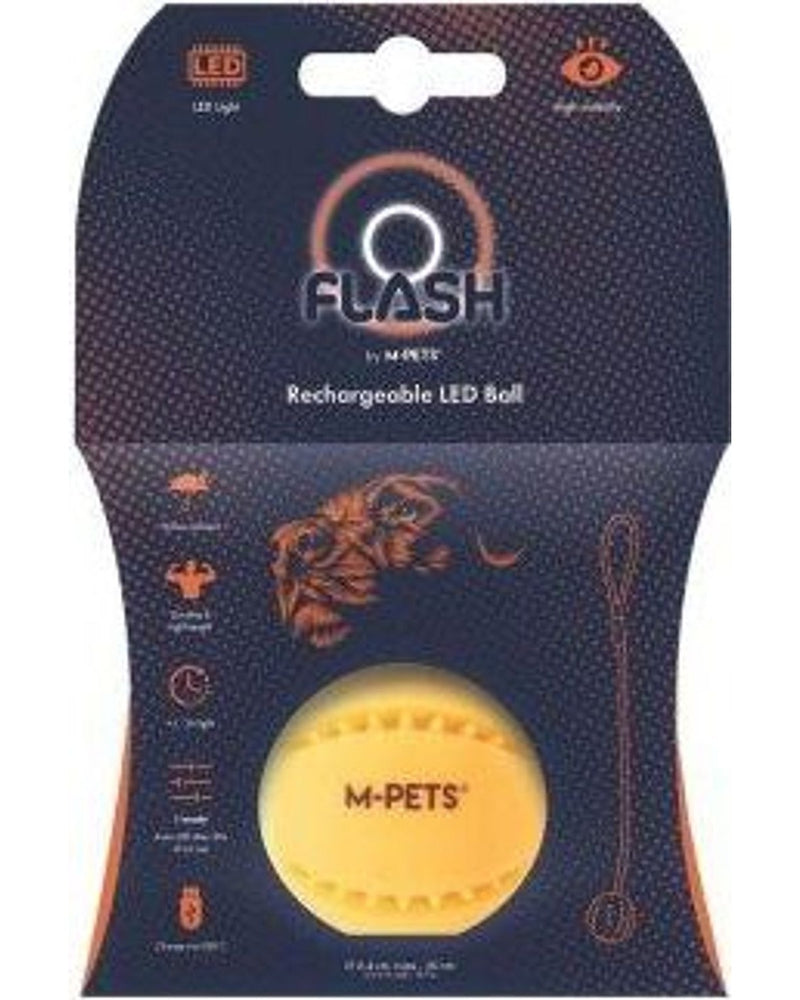 M-Pets Flash USB Şarjlı LED Işıklı Köpek Topu Turuncu