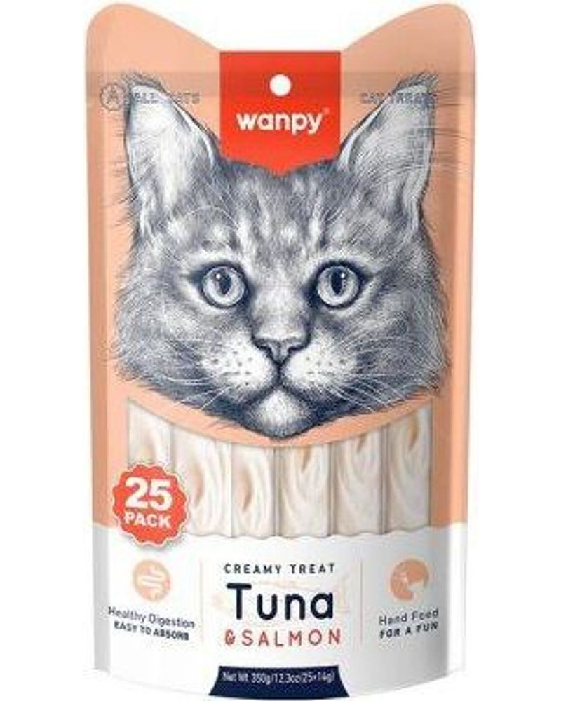 Wanpy Ton Balıklı ve Somonlu Sıvı Krema Kedi Ödülü 25x14 gr
