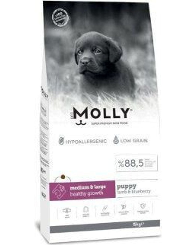 Molly Düşük Tahıllı Kuzulu Büyük Irk Yavru Köpek Maması 15 kg