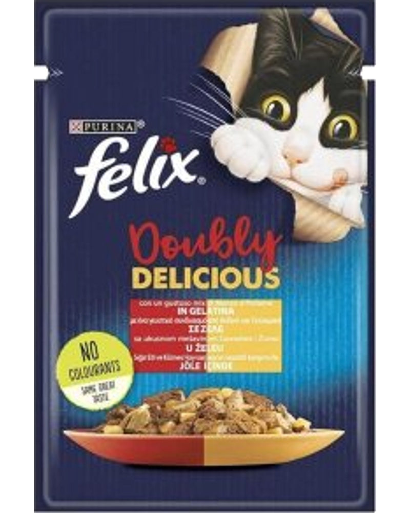 Felix Jöle İçinde Sığır ve Tavuk Etli Yaş Kedi Maması 85 gr