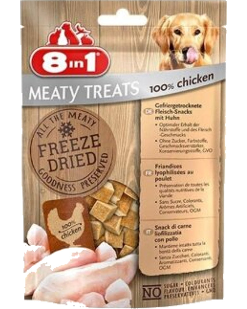 8in1 Tahılsız Tavuklu Dondurularak Kurutulmuş Köpek Ödülü 50 gr