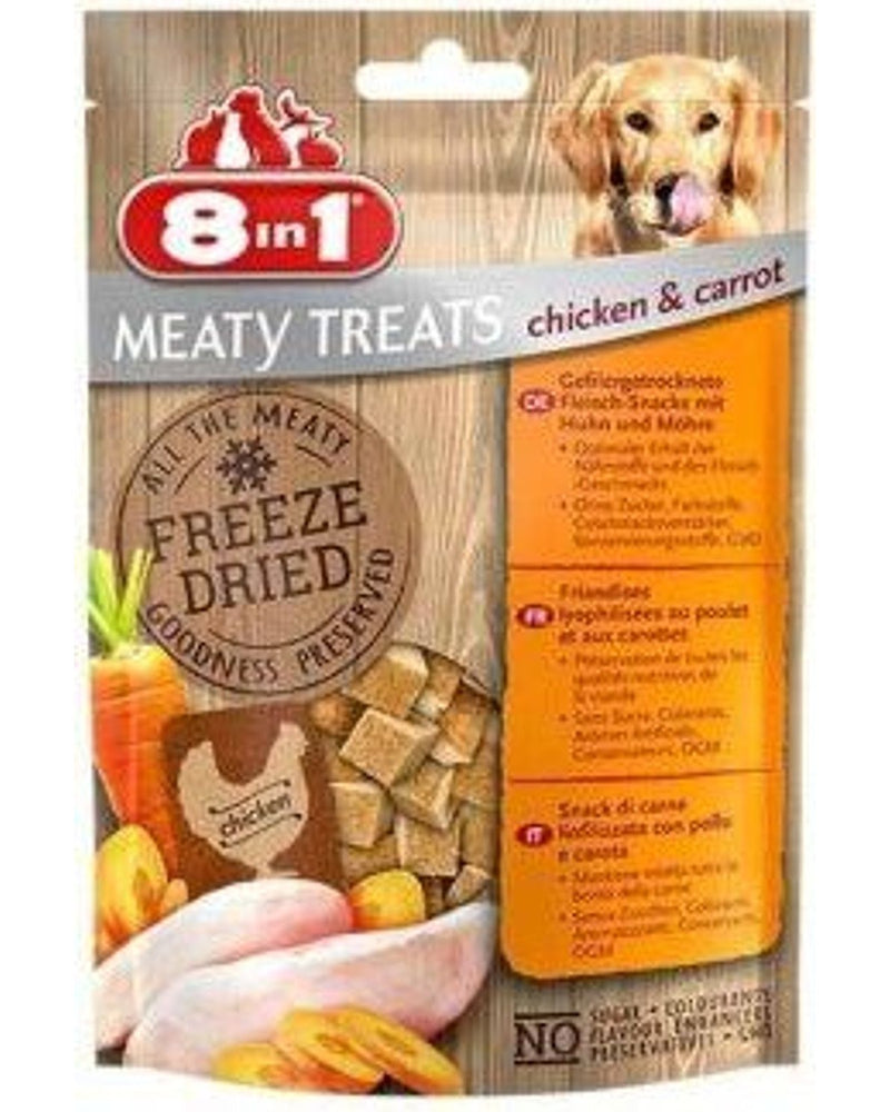 8in1 Kurutulmuş Tavuklu Havuçlu Tahılsız Köpek Ödülü 50 gr