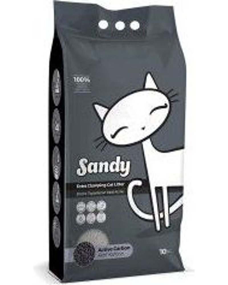 Sandy Aktif Karbonlu Tozsuz Topaklanan Bentonit Kedi Kumu 10 L