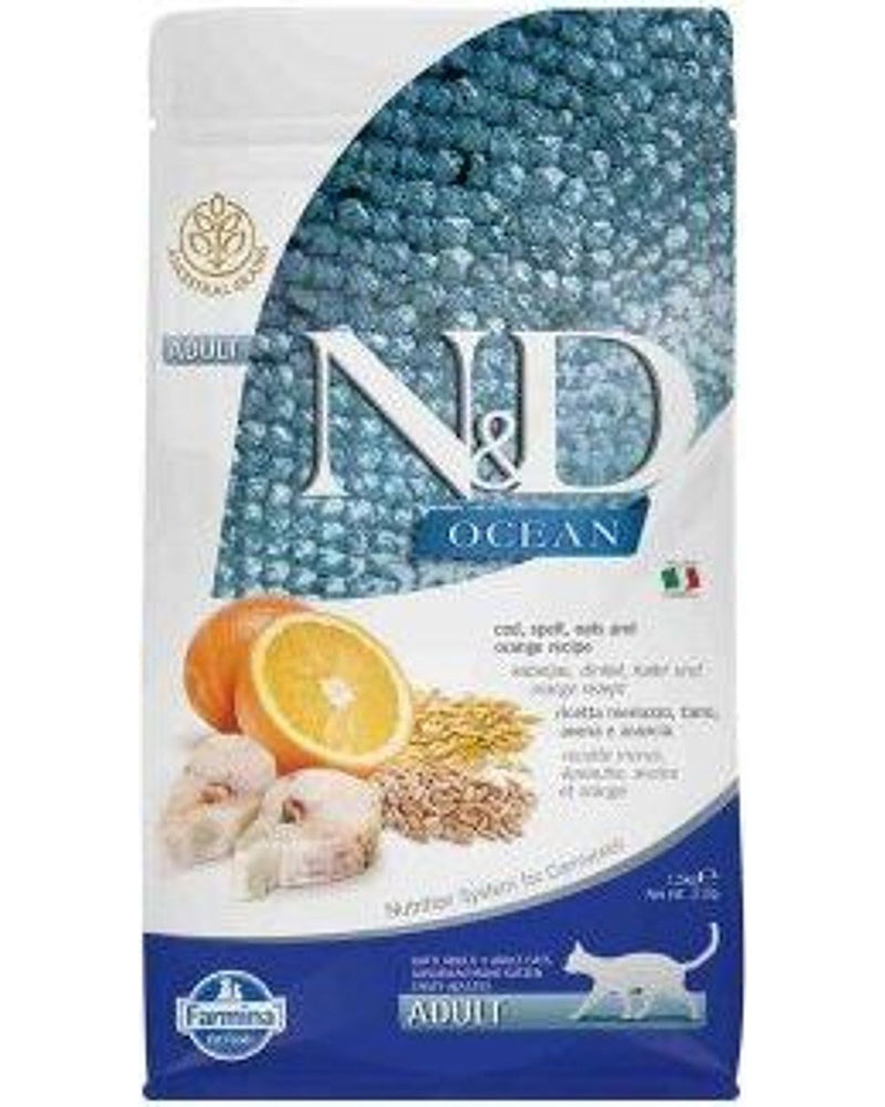 N&D Ocean Düşük Tahıllı Morina Balıklı Yetişkin Kedi Maması 1,5 kg