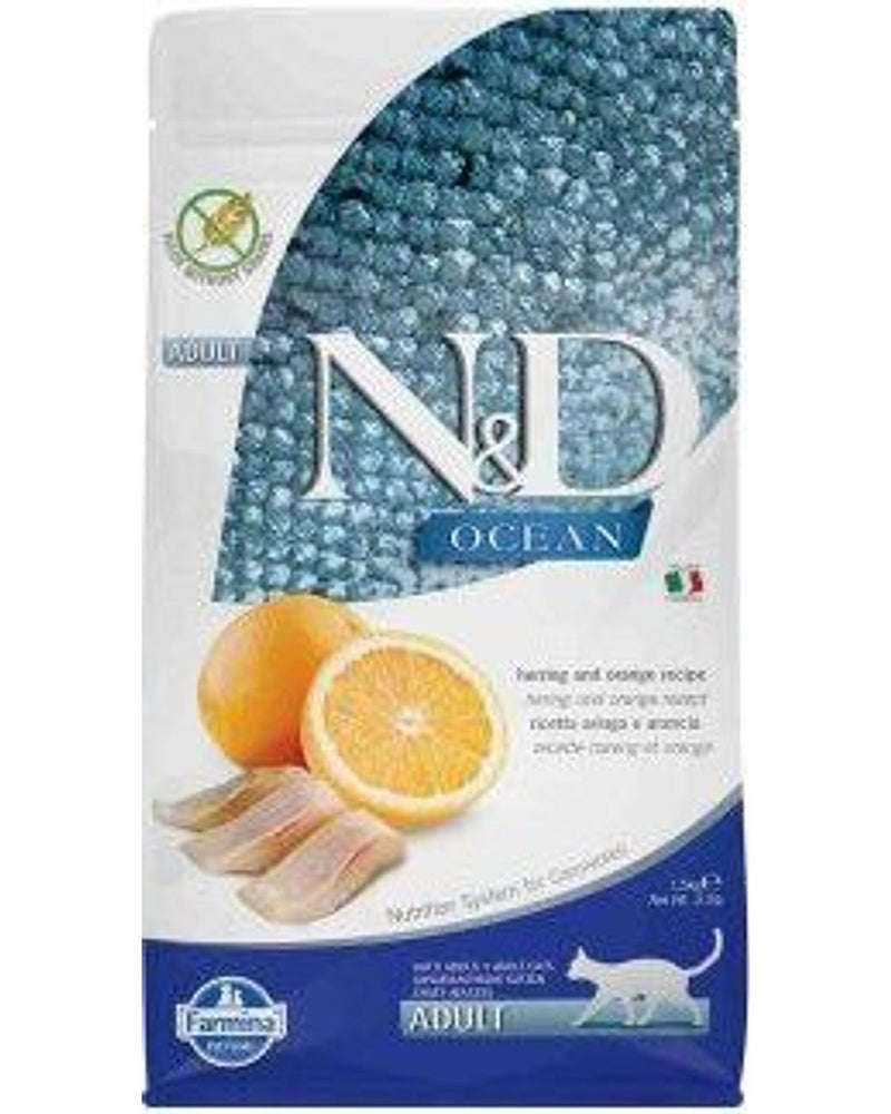 N&D Tahılsız Ringa Balıklı ve Portakallı Yetişkin Kedi Maması 1,5 kg