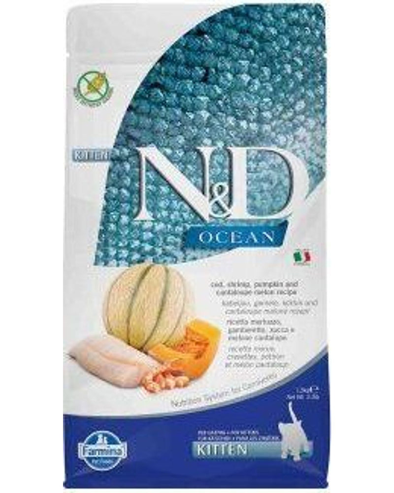 N&D Ocean Morina Balıklı Karidesli Tahılsız Yavru Kedi Maması 1,5 kg