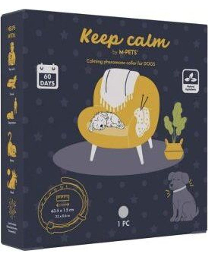 M-Pets Keep Calm Feromonlu Sakinleştirici Köpek Tasması Gri