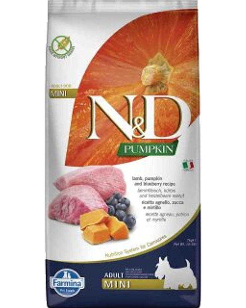 N&D Balkabaklı Kuzu Etli Tahılsız Mini Irk Yetişkin Köpek Maması 7 kg