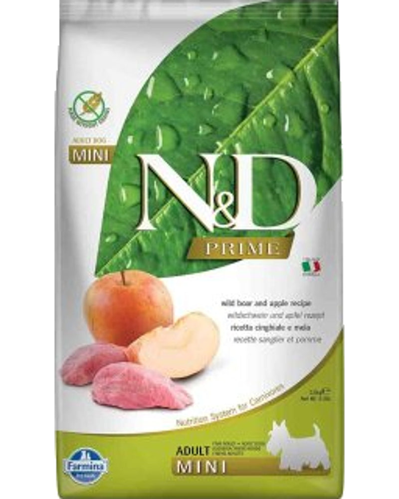 N&D Tahılsız Yaban Domuzlu-Elmalı Küçük Irk Köpek Maması 2,5 kg