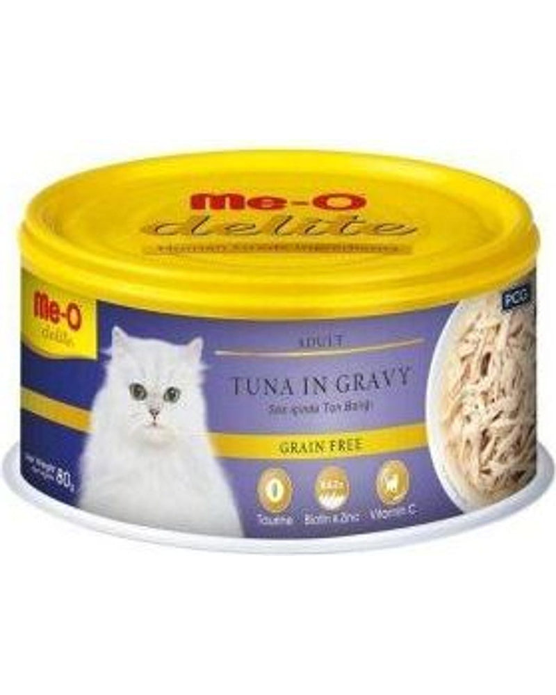 Me-O Delite Soslu Ton Balıklı Tahılsız 80 gr Yetişkin Kedi Konservesi