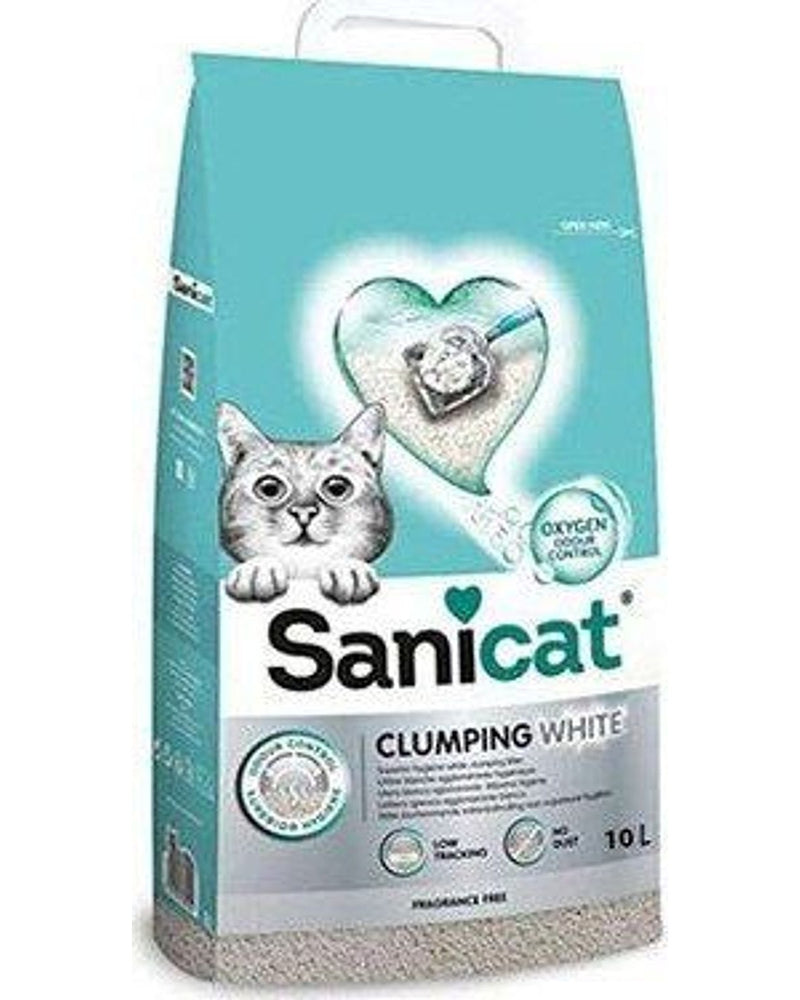 Sanicat Cotton Fresh Topaklanan Tozsuz Beyaz Kedi Kumu 10 L