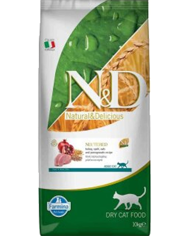 Kısırlaştırılmış için Düşük Tahıllı Hindili 10 kg Kedi Maması