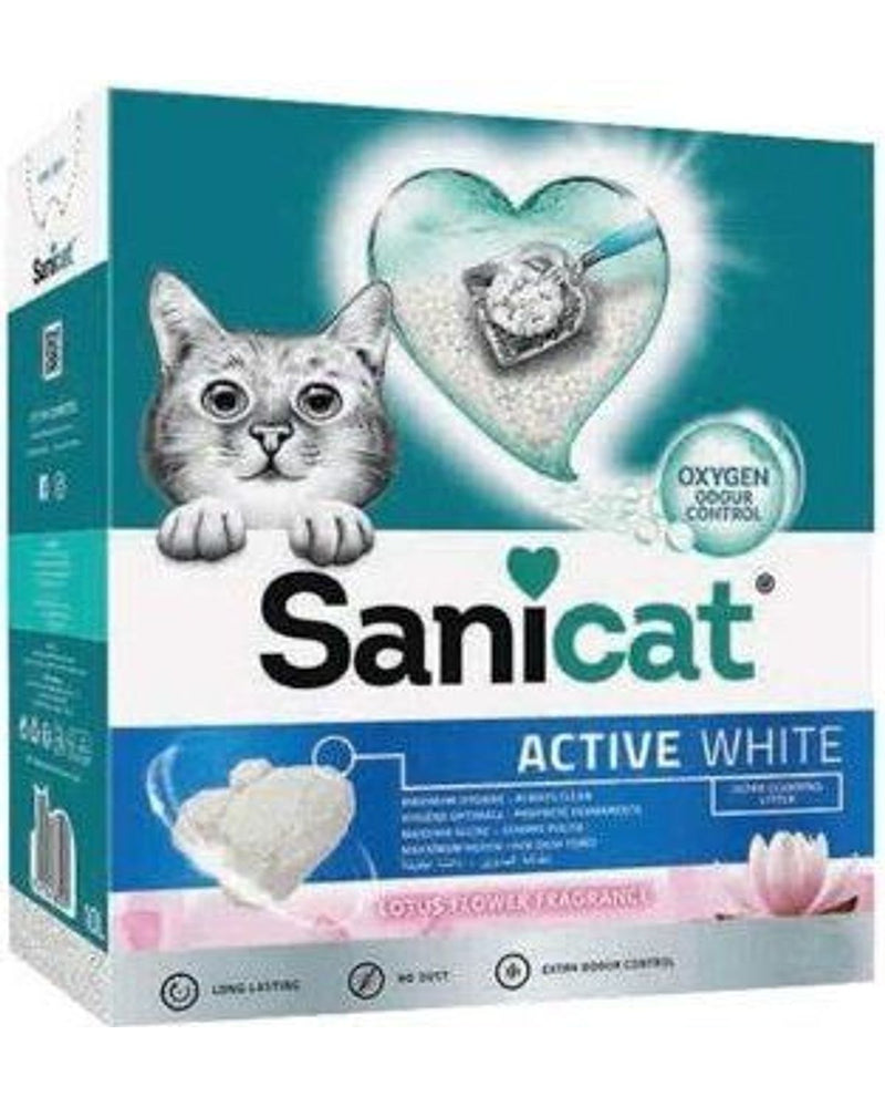 Sanicat Active White Lotus Kokulu Topaklanan Tozsuz Kedi Kumu 6 L