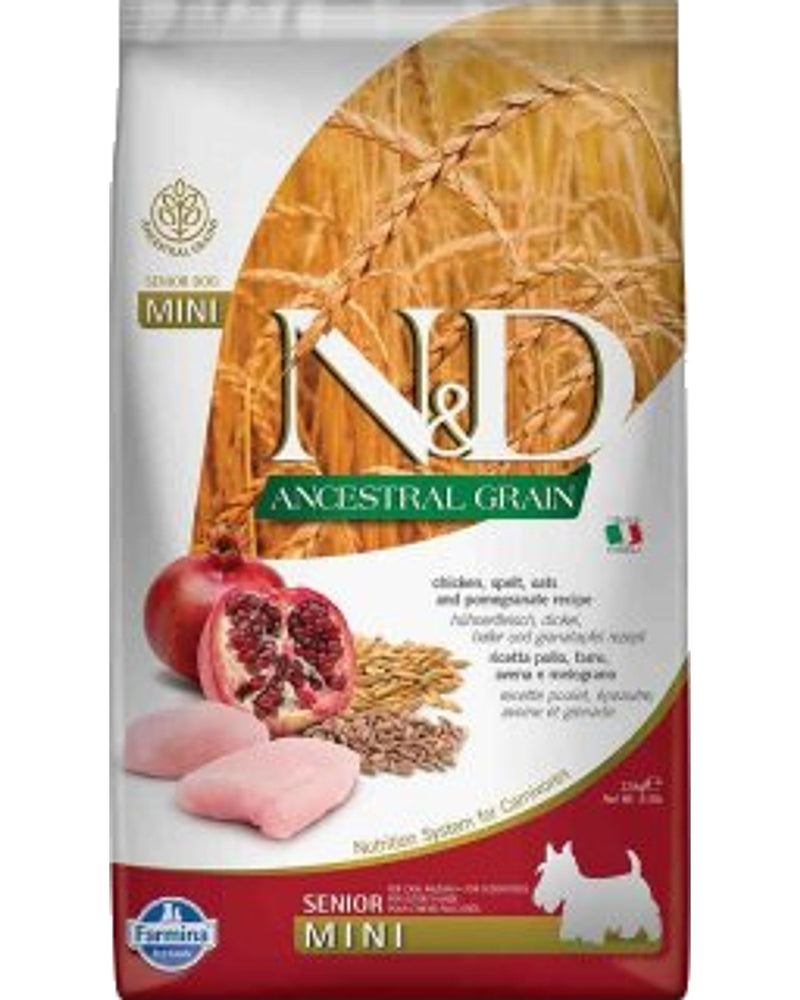 N&D Düşük Tahıllı Tavuk Narlı Yaşlı Mini Köpek Maması 2,5 kg