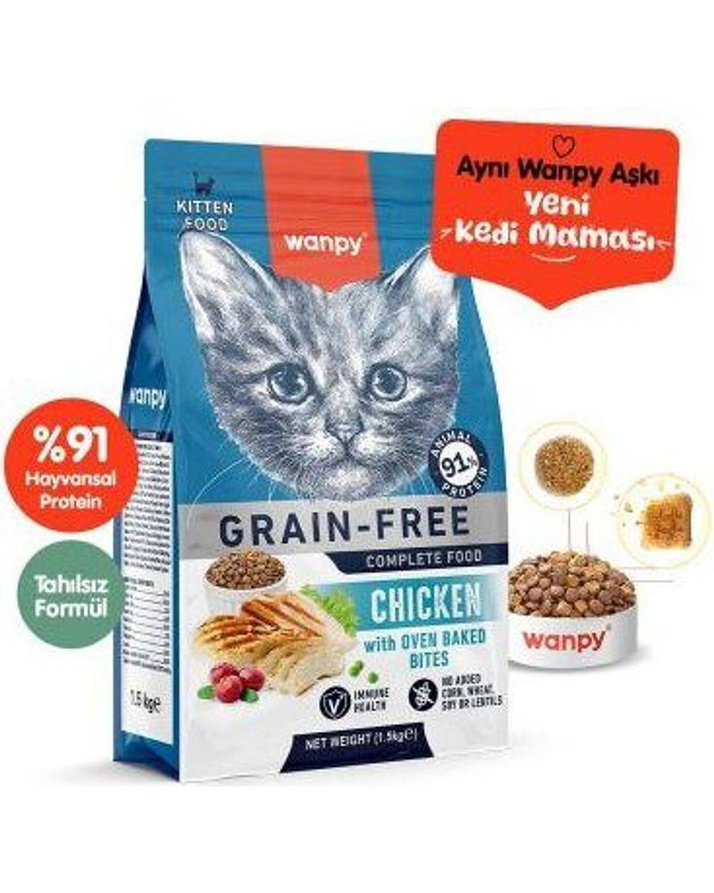 Wanpy Tavuklu Tahılsız 1,5 kg Yavru Kedi Maması