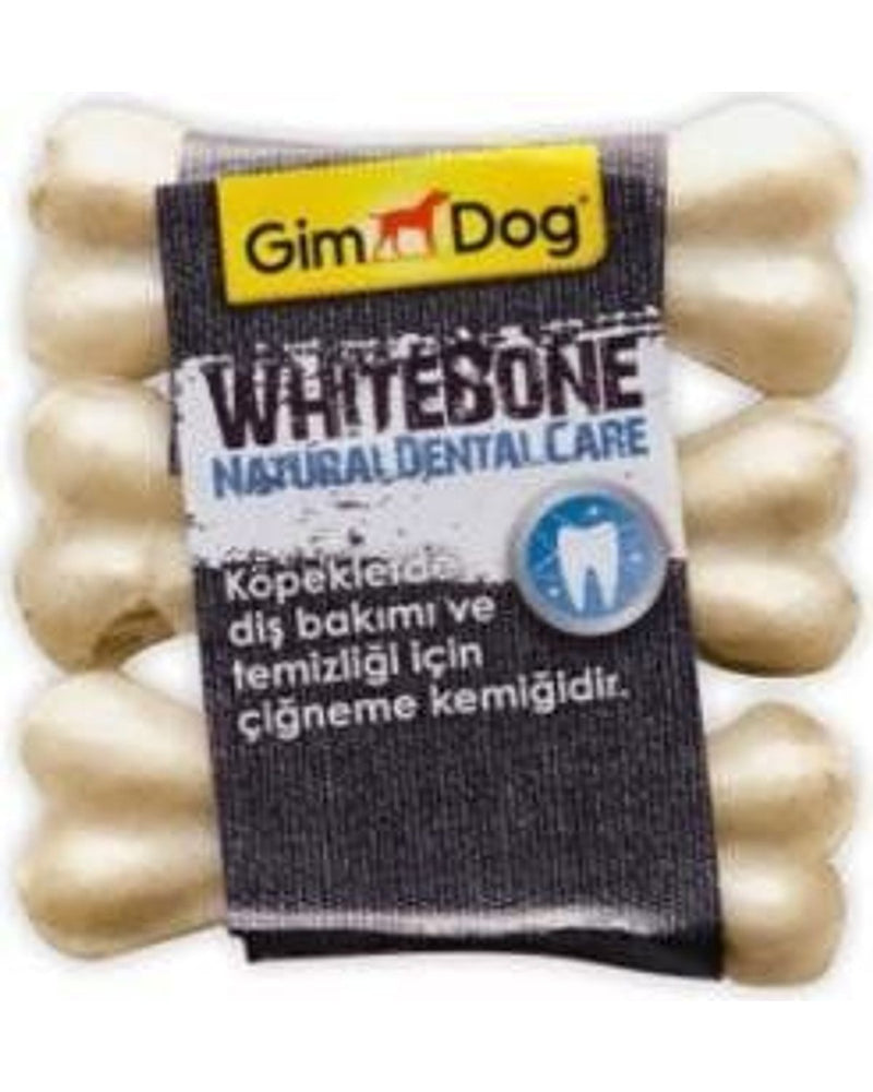 Gimdog Mordimi Beyaz Presli Köpek Kemiği 9 cm 3 Adet